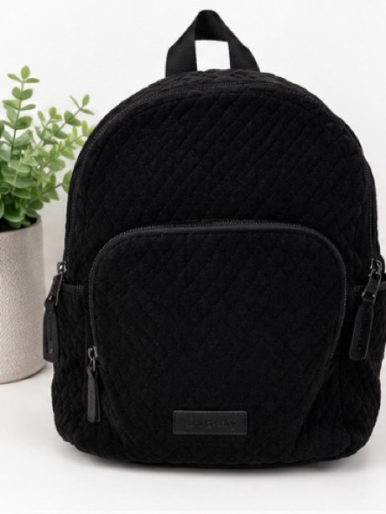 Vera Bradley Handbags - Vera Bradley Black Quilted Cotton Mini Backpack Purse – Excellent Condition